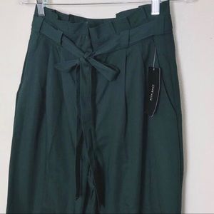 Green Zara papaerbag waist pants